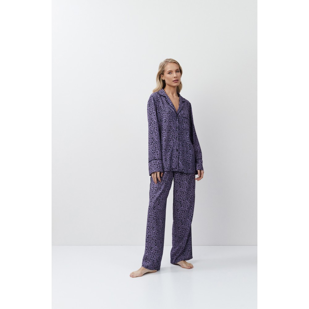 Aruelle ALIX, Γυναικεία Πυτζάμα Κουμπωτή Viscose, ANIMAL PRINT ΜΩΒ Aruelle ALIX, Γυναικεία Πυτζάμα Κουμπωτή Viscose, ANIMAL PRINT ΜΩΒ