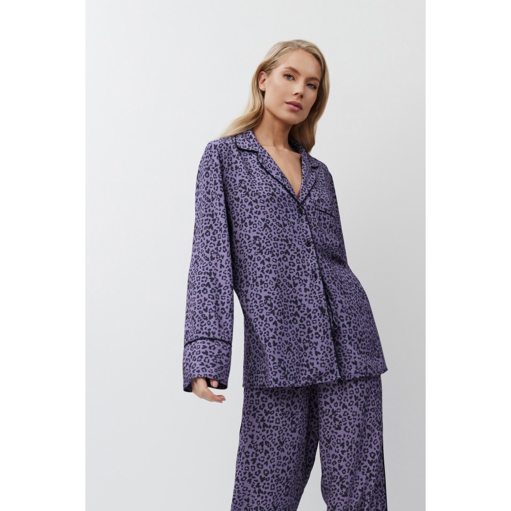 Aruelle ALIX, Γυναικεία Πυτζάμα Κουμπωτή Viscose, ANIMAL PRINT ΜΩΒ Aruelle ALIX, Γυναικεία Πυτζάμα Κουμπωτή Viscose, ANIMAL PRINT ΜΩΒ