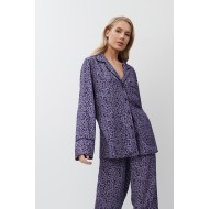 Aruelle ALIX,  Γυναικεία Πυτζάμα Κουμπωτή Viscose, ANIMAL PRINT ΜΩΒ