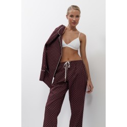 Aruelle Georgette Γυναικεία Πυτζάμα σε ανδρόγυνο στυλ Βαμβακερή, ΜΠΟΡΝΤΟ