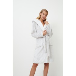 Aruelle Hazel,  Γυναικεία Midi Ρόμπα Σταυρωτή με αστεράκια, ΓΚΡΙ