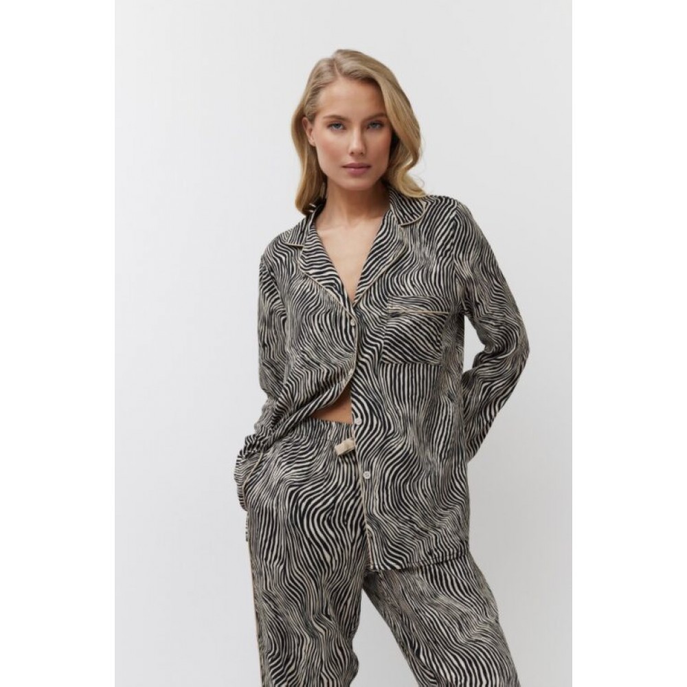 Aruelle LINNA, Γυναικεία Πυτζάμα Κουμπωτή Viscose, ANIMAL PRINT Aruelle LINNA, Γυναικεία Πυτζάμα Κουμπωτή Viscose, ANIMAL PRINT