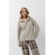 Aruelle ELA, Ζακέτα Ψαροκόκκαλο Fleece με φερμουάρ, ΠΟΥΡΟ Aruelle ELA, Ζακέτα Ψαροκόκκαλο Fleece με φερμουάρ, ΠΟΥΡΟ