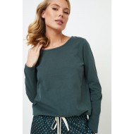 Aruelle GRISELLA Γυναικεία Χειμερινή Πυτζάμα με T-Shirt, ΠΡΑΣΙΝΗ