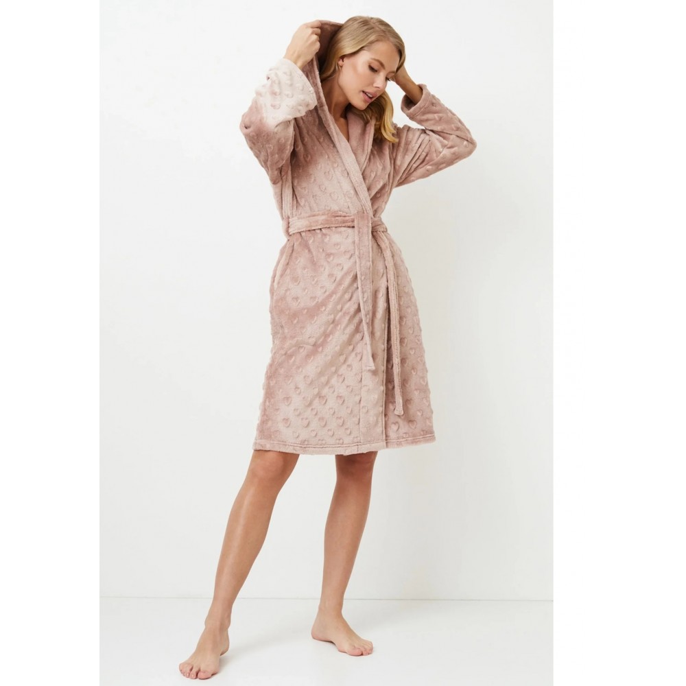 Aruelle "LARA" Γυναικεία ρόμπα Fleece Σταυρωτή με κουκούλα, ΣΟΜΟΝ Aruelle "LARA" Γυναικεία ρόμπα Fleece Σταυρωτή με κουκούλα, ΣΟΜΟΝ