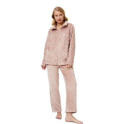 Aruelle "LARA" Γυναικεία ρόμπα Fleece με φερμουάρ και καρδούλες, ΣΟΜΟΝ