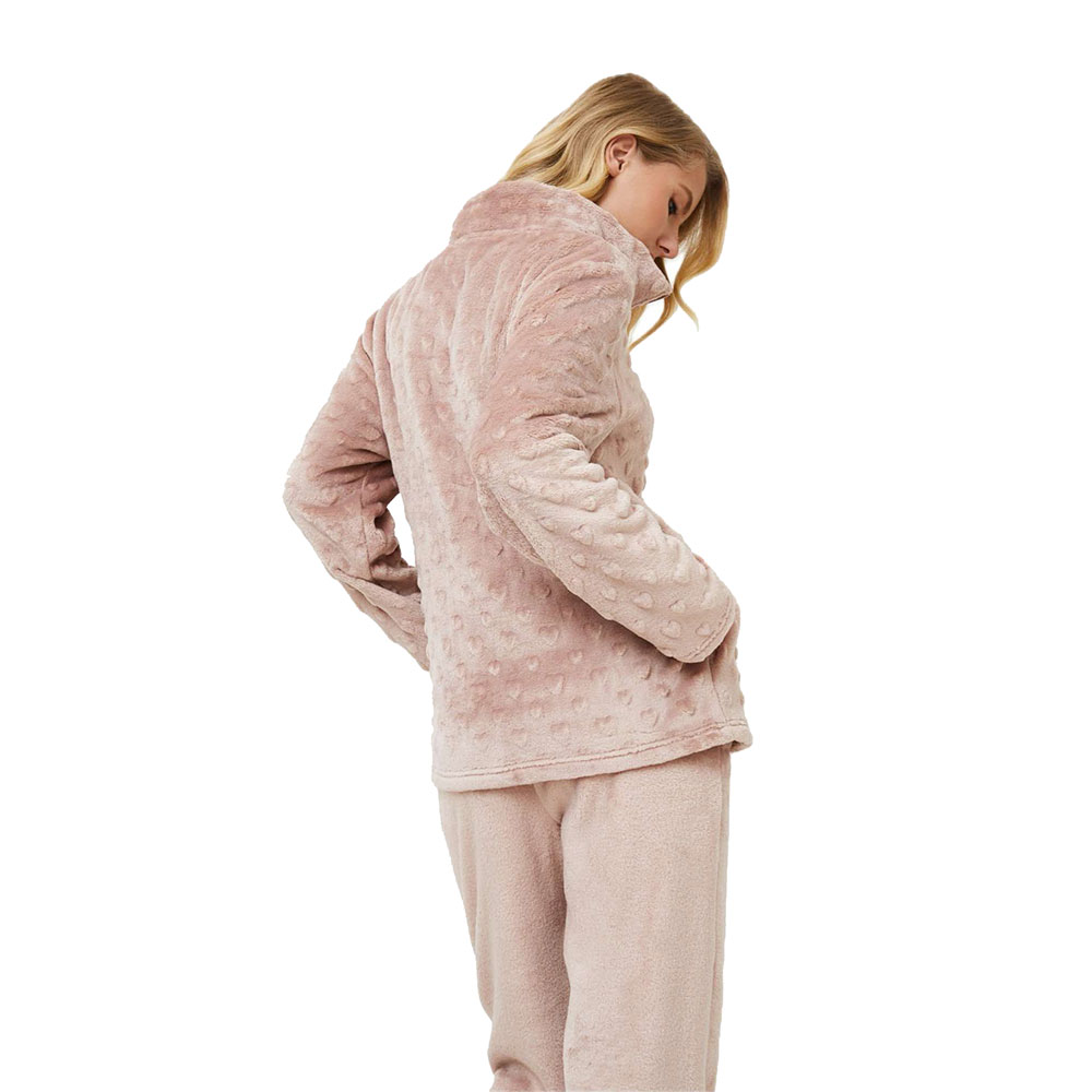 Aruelle "LARA" Γυναικεία ρόμπα Fleece με φερμουάρ και καρδούλες, ΣΟΜΟΝ Aruelle "LARA" Γυναικεία ρόμπα Fleece με φερμουάρ και καρδούλες, ΣΟΜΟΝ