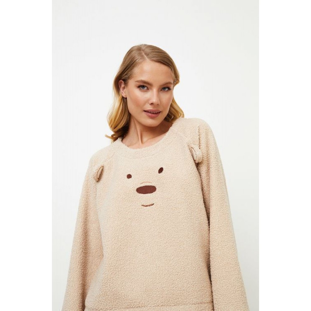 Aruelle MAGGIE SET SOFT Γυναικείo Set Πυτζάμα Fleece, ΜΠΕΖ Aruelle MAGGIE SET SOFT Γυναικείo Set Πυτζάμα Fleece, ΜΠΕΖ