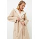 Aruelle "MAGGIE" Γυναικεία Midi Ρόμπα Fleece με κουκούλα, ΜΠΕΖ Aruelle "MAGGIE" Γυναικεία Midi Ρόμπα Fleece με κουκούλα, ΜΠΕΖ