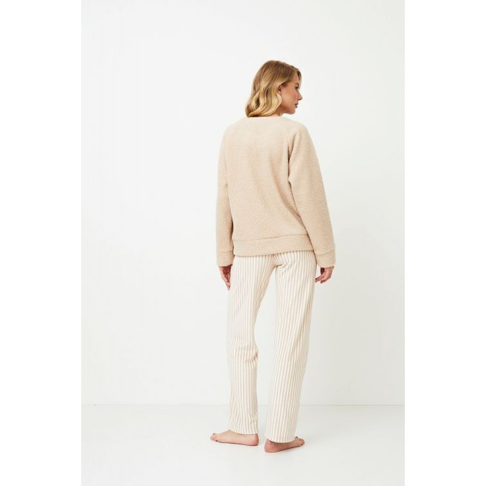 Aruelle MAGGIE SET SOFT Γυναικείo Set Πυτζάμα Fleece, ΜΠΕΖ Aruelle MAGGIE SET SOFT Γυναικείo Set Πυτζάμα Fleece, ΜΠΕΖ