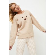 Aruelle MAGGIE SET SOFT Γυναικείo Set Πυτζάμα Fleece,  ΜΠΕΖ