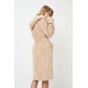 Aruelle ODETTE, Γυναικεία Midi Ρόμπα Fleece  με κουκούλα, σταυρωτή με τσέπες,  ΜΠΕΖ