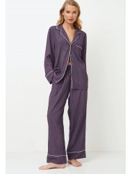 Aruelle SABINE,  Γυναικεία Πυτζάμα Κουμπωτή Viscose, ΜΕΛΙΤΖΑΝΙ