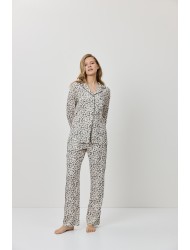 Aruelle, Asha PJ Long Γυναικεία Κουμπωτή Πυζάμα, ANIMAL PRINT