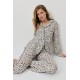 Aruelle, Asha PJ Long Γυναικεία Κουμπωτή Πυζάμα, ANIMAL PRINT