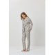 Aruelle, Asha PJ Long Γυναικεία Κουμπωτή Πυζάμα, ANIMAL PRINT
