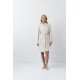 Aruelle "EVA", Γυναικεία Midi Ρόμπα Fleece, σταυρωτή με τσέπες, ΕΚΡΟΥ