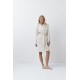 Aruelle "EVA", Γυναικεία Midi Ρόμπα Fleece, σταυρωτή με τσέπες, ΕΚΡΟΥ