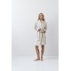 Aruelle "EVA", Γυναικεία Midi Ρόμπα Fleece, σταυρωτή με τσέπες, ΕΚΡΟΥ