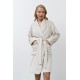 Aruelle "EVA", Γυναικεία Midi Ρόμπα Fleece, σταυρωτή με τσέπες, ΕΚΡΟΥ