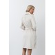 Aruelle "EVA", Γυναικεία Midi Ρόμπα Fleece, σταυρωτή με τσέπες, ΕΚΡΟΥ