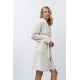 Aruelle "EVA", Γυναικεία Midi Ρόμπα Fleece, σταυρωτή με τσέπες, ΕΚΡΟΥ