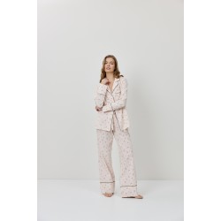 Aruelle Petra PJ Long Γυναικεία Κουμπωτή Πυζάμα Viscose, ΡΟΖ