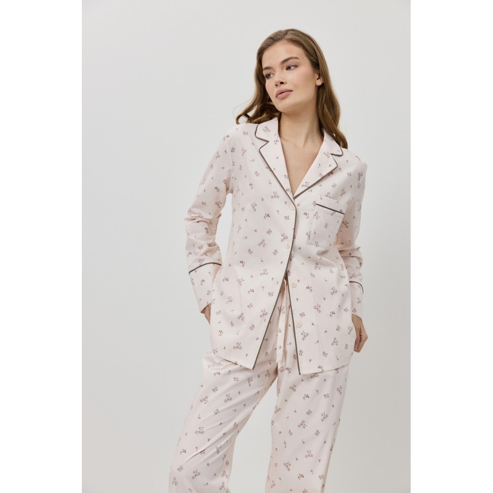 Aruelle Petra PJ Long Γυναικεία Κουμπωτή Πυζάμα Viscose, ΡΟΖ