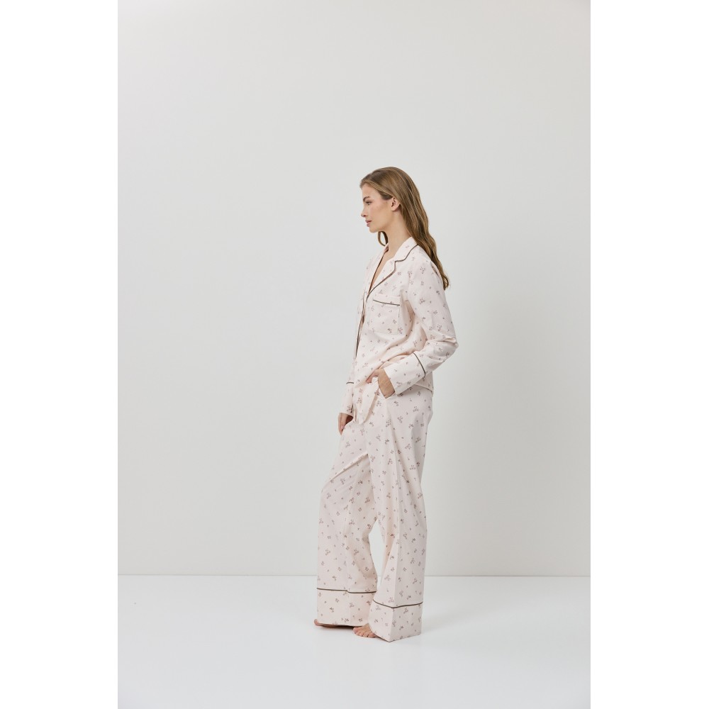 Aruelle Petra PJ Long Γυναικεία Κουμπωτή Πυζάμα Viscose, ΡΟΖ