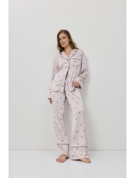 Aruelle Rosa PJ Long Γυναικεία Σατέν Πυζάμα με κουμπιά, DUSTY PINK