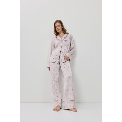 Aruelle Rosa PJ Long Γυναικεία Σατέν Πυζάμα με κουμπιά, DUSTY PINK