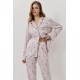 Aruelle Rosa PJ Long Γυναικεία Σατέν Πυζάμα με κουμπιά, DUSTY PINK