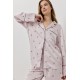 Aruelle Rosa PJ Long Γυναικεία Σατέν Πυζάμα με κουμπιά, DUSTY PINK