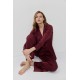 Aruelle Tessara PJ Long Γυναικεία Σατέν Πυζάμα με κουμπιά, BURGUNDY