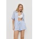 Aruelle Lullaby, Γυναικείο Πυτζαμάκι με Σορτς και Κοντό Μανίκι σε Ανδρικό στυλ, ΣΙΕΛ