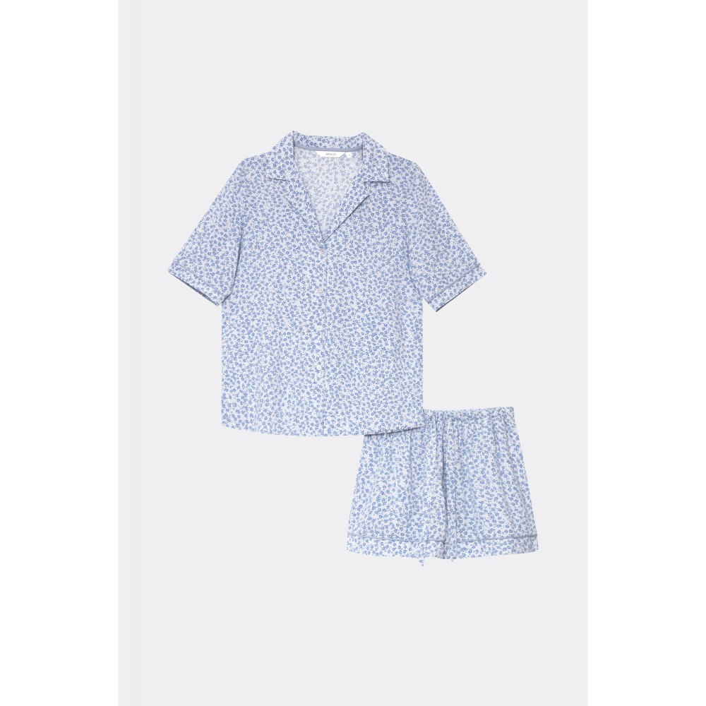 Aruelle Lullaby, Γυναικείο Πυτζαμάκι με Σορτς και Κοντό Μανίκι σε Ανδρικό στυλ, ΣΙΕΛ