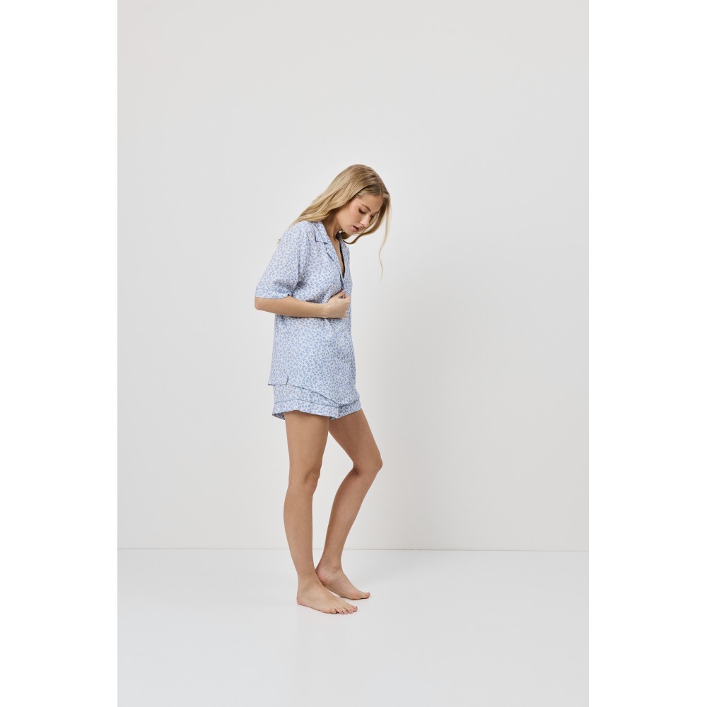 Aruelle Lullaby, Γυναικείο Πυτζαμάκι με Σορτς και Κοντό Μανίκι σε Ανδρικό στυλ, ΣΙΕΛ