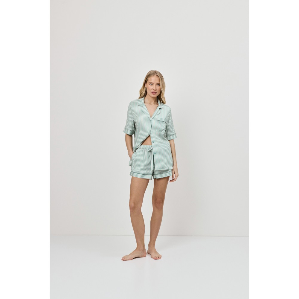 Aruelle Moss, Γυναικεία Πυτζάμα Σορτσάκι Viscose σε Ανδρικό στυλ, ΒΕΡΑΜΑΝ