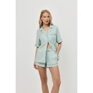 Aruelle Moss, Γυναικεία Πυτζάμα Σορτσάκι Viscose σε Ανδρικό στυλ, ΒΕΡΑΜΑΝ