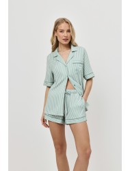 Aruelle Moss, Γυναικεία Πυτζάμα Σορτσάκι Viscose σε Ανδρικό στυλ, ΒΕΡΑΜΑΝ