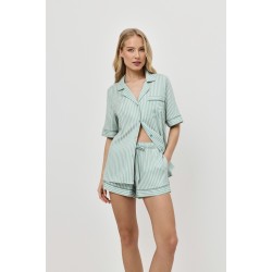 Aruelle Moss, Γυναικεία Πυτζάμα Σορτσάκι Viscose σε Ανδρικό στυλ, ΒΕΡΑΜΑΝ