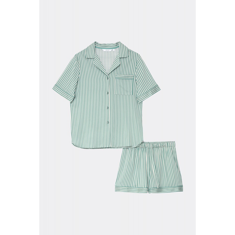 Aruelle Moss, Γυναικεία Πυτζάμα Σορτσάκι Viscose σε Ανδρικό στυλ, ΒΕΡΑΜΑΝ