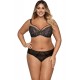 Ava Lingerie 1396  Σουτιέν για μεγάλο στήθος, χωρίς ενίσχυση από μαλακή δαντέλα, ΜΑΥΡΟ