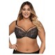 Ava Lingerie 1396  Σουτιέν για μεγάλο στήθος, χωρίς ενίσχυση από μαλακή δαντέλα, ΜΑΥΡΟ