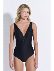 Bilitis,  ME098 MEXICO, Γυναικείο Ολόσωμο Μαγιό με ανοιγόμενο φερμουάρ, ΜΑΥΡΟ