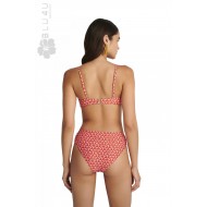 BLU4U 25366261-20, Γυναικείο Σουτιέν Μαγιό  "RETRO RED" με κούμπωμα και αφαιρούμενη επένδυση, ΚΟΡΑΛΙ
