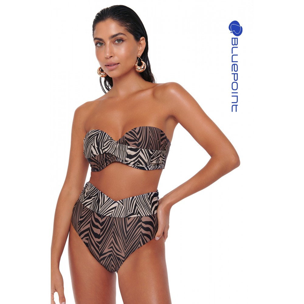 Bluepoint 24066015D AFRICAN QUEEN, Γυναικείο Μαγιό  Bikini Top Strapless  Cup D, ΚΑΦΕ