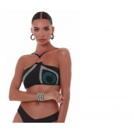 Bluepoint 25066031, "CAT EYE" Γυναικείο Bikini Top με κρίκο, ΜΑΥΡΟ
