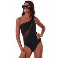 Bluepoint 25058032-02, Ολόσωμο Μαγιό "GLAMORAMA" με έναν ώμο και στρας, ΜΑΥΡΟ