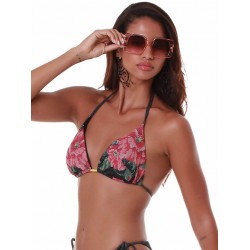 Bluepoint 25066013, "SECRET GARDEN" Γυναικείο Bikini Top  Τριγωνάκι, ΜΑΥΡΟ